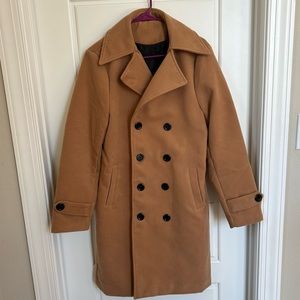 Adorable/ Fashionable Tan and Beige Pea Coat in a Size Large